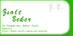 zsolt beker business card
